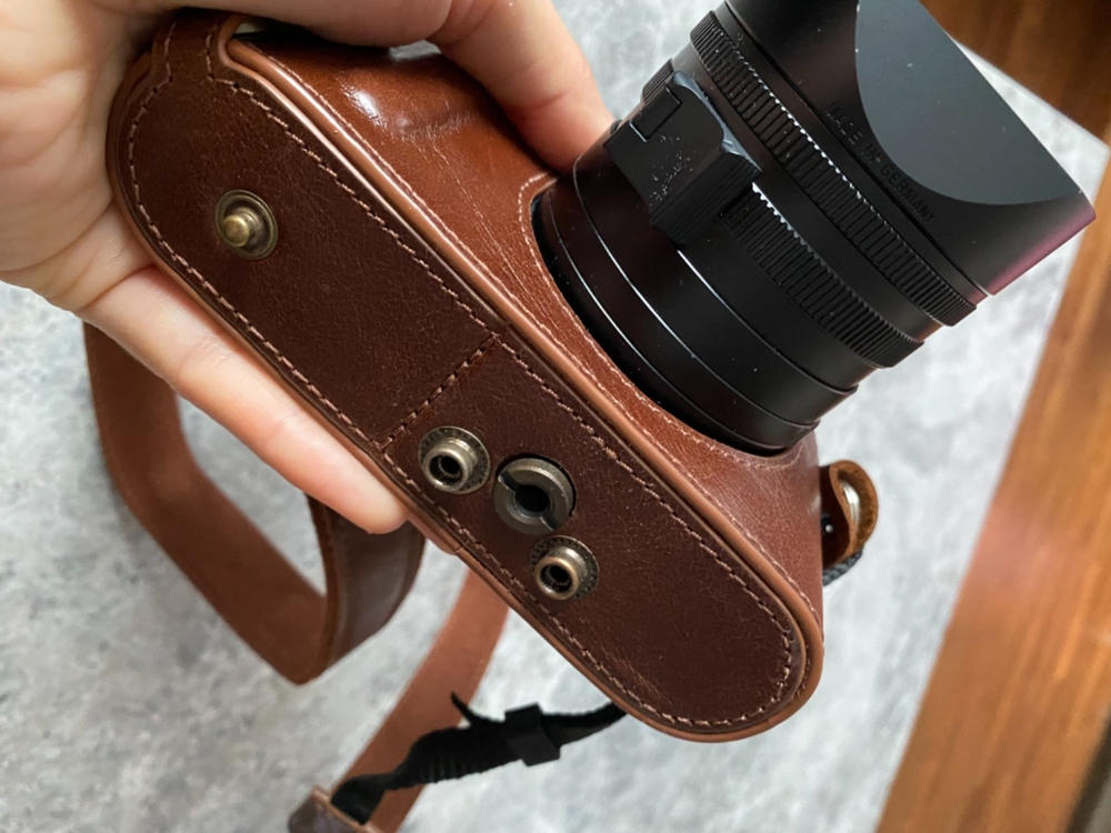 MegaGear Leica Q-P, Q (Typ 116) Ever Ready Top Grain Leather Camera Case and Strap - Customer Photo From buket