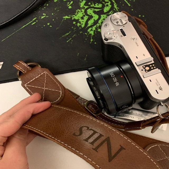MegaGear Sierra Series Genuine Leather Shoulder or Neck Strap for All Cameras - Customer Photo From Melissa