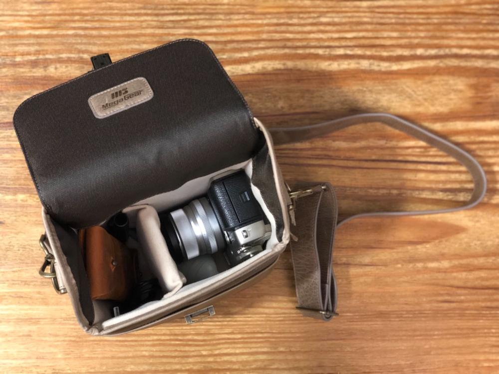 MegaGear Torres Mini Top Grain Leather Camera Messenger Bag for Mirrorless, Instant and DSLR Cameras - Customer Photo From Michael.M