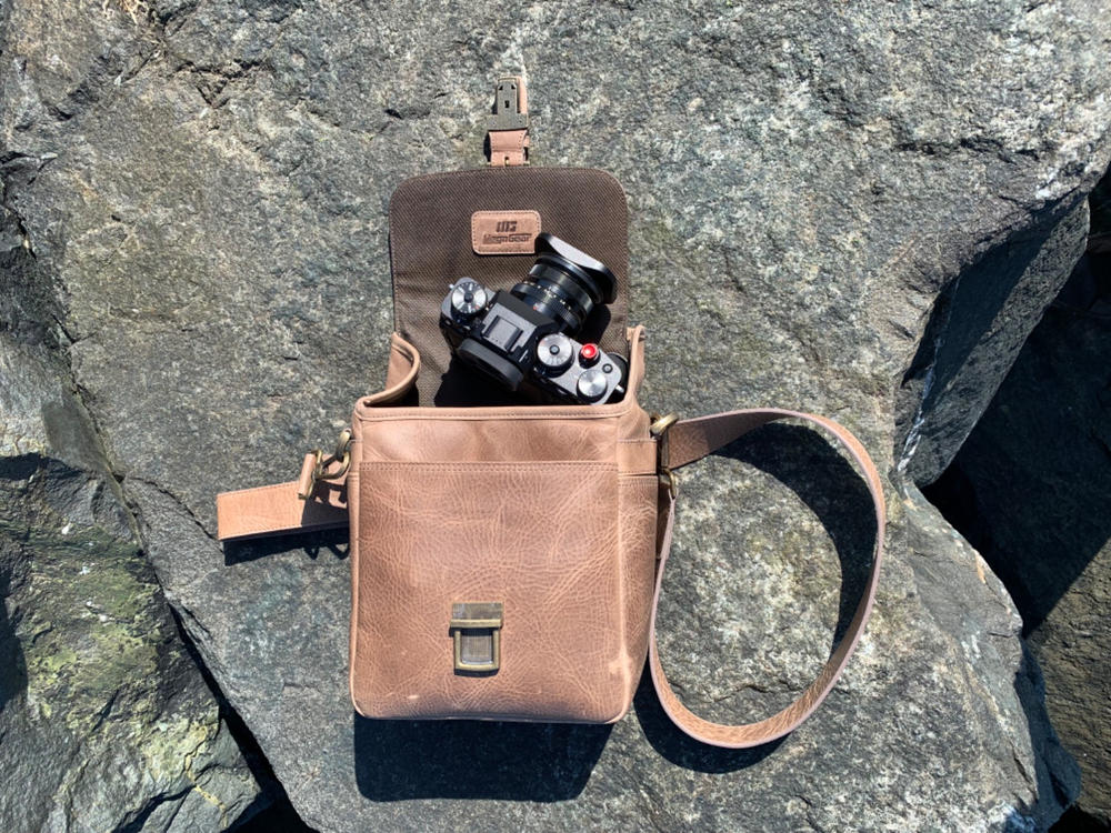 MegaGear Torres Mini Top Grain Leather Camera Messenger Bag for Mirrorless, Instant and DSLR Cameras - Customer Photo From Andrew Blackmore