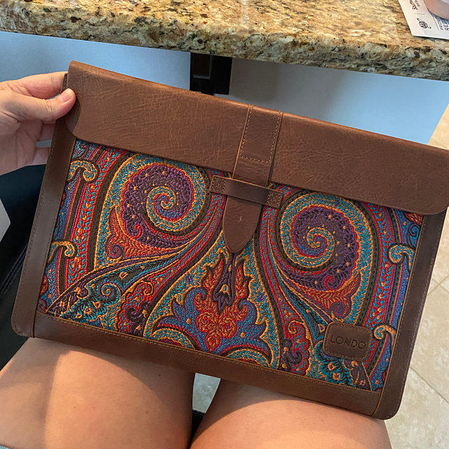 Londo Fine Leather Sleeve, Bohemian Bag for MacBook Pro, MacBook Air and iPad Case - Customer Photo From Katie