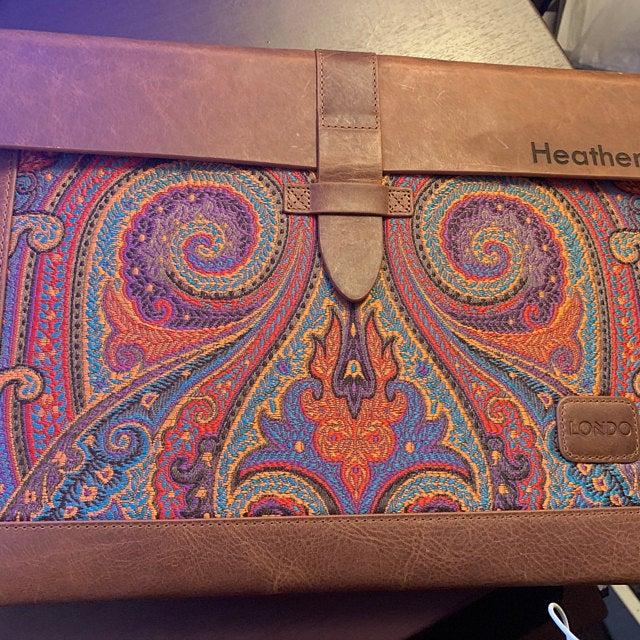 MegaGear Fine Leather Sleeve, Bohemian Bag for MacBook Pro and Air, 16 Inch, 15 Inch, 13 Inch & 13.3 Inch, iPad Pro 12.9‑inch Case (4th & 3rd Generation) - Customer Photo From Heather
