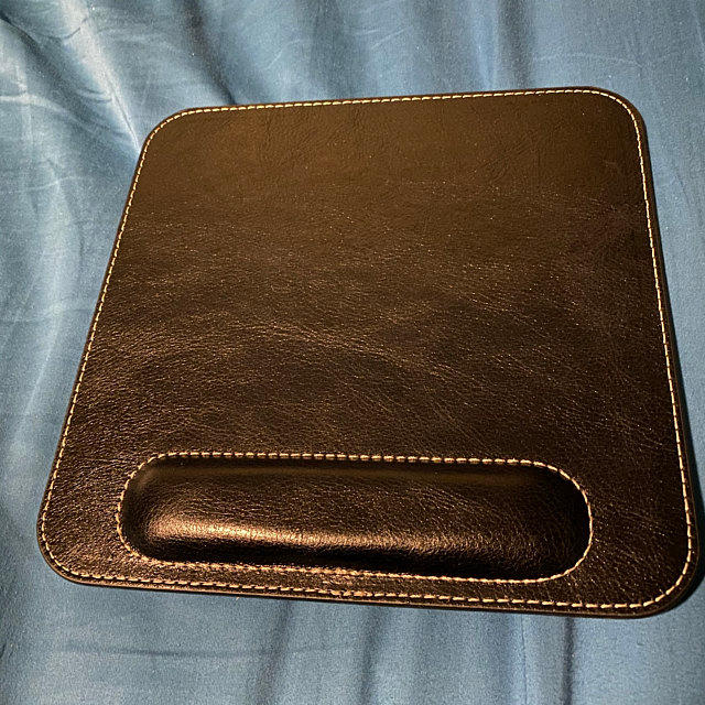 Londo Top Grain Leather Mouse Pad with Wrist Rest - Customer Photo From Tracy