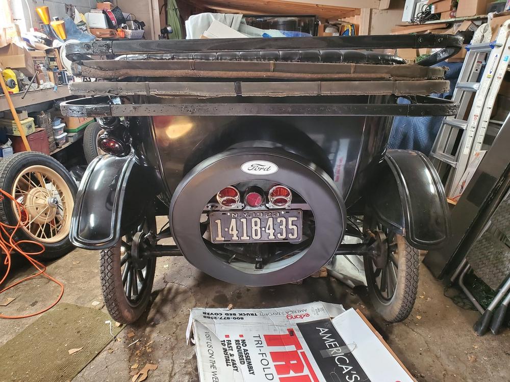 Model A Tail Light Mounting Bracket - Vertical License Plate - Customer Photo From John H.