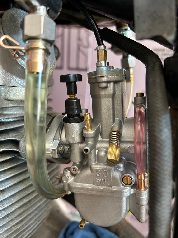 JRC 30mm Carburetors - PWK / Keihin - Replace Amal 930 and Mikuni - Customer Photo From Steve Nagy