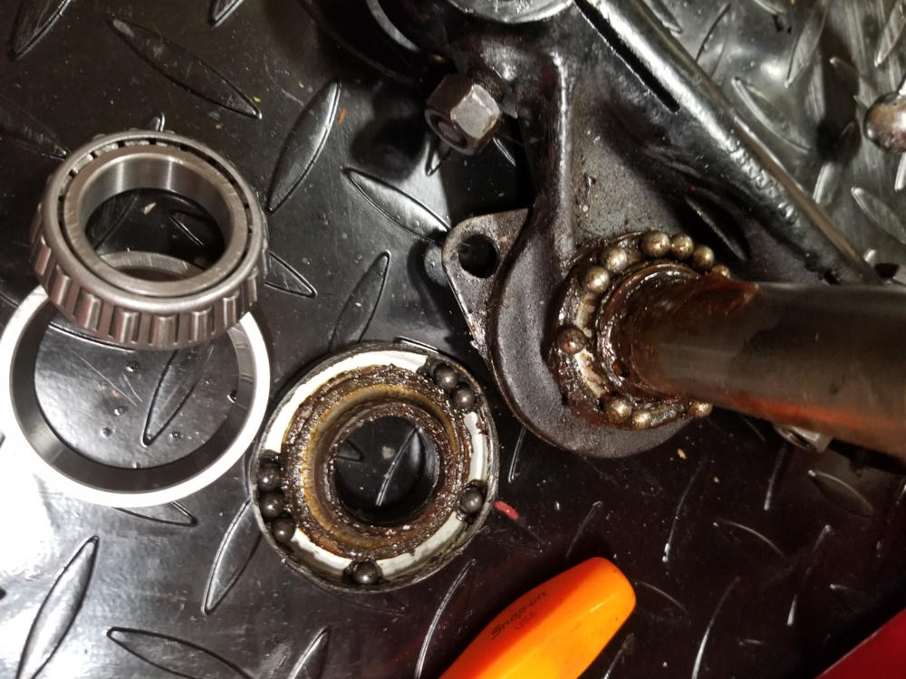 Triumph Neck Roller Bearing Conversion - modern bearings for your old Triumph motorcycle - Customer Photo From brian declesis