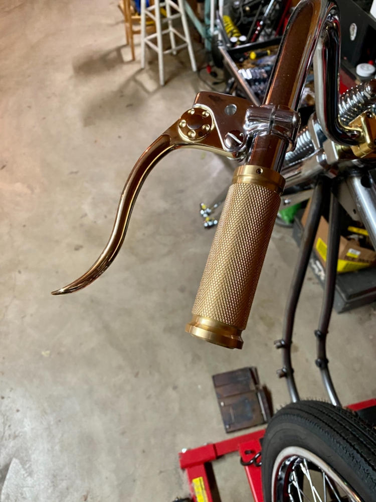 Kustom Tech DeLuxe 1 inch Clutch Lever Polished Aluminum & Brass