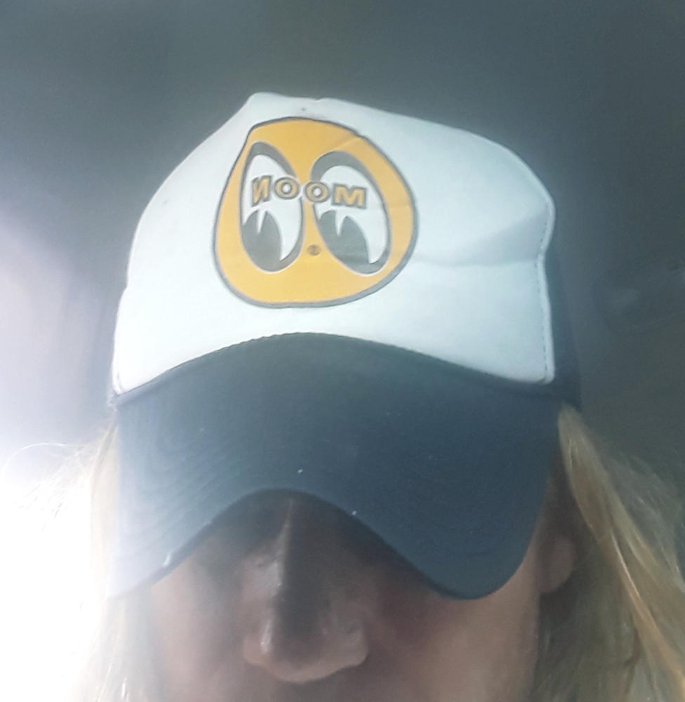 Moon Logo Trucker Hat- Black & White - Customer Photo From Blake Hannan