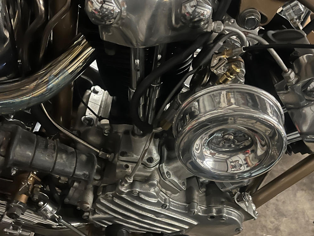 Dog Dish Air Cleaner - Fits S&S Super E / G Carburetors - Customer Photo From Justin Martinez