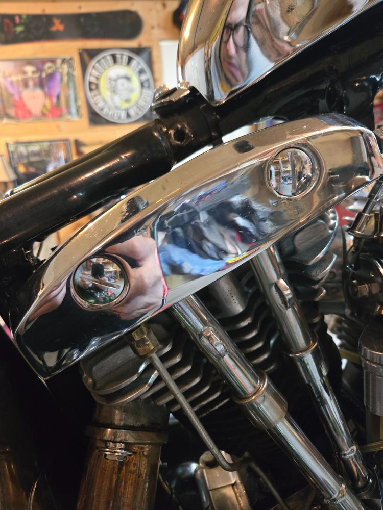 #8222-8 Rocker Shaft End Plug & Cap Kit 1966-1970 Harley-Davidson Shovelhead 1957-1970 XL - Chrome Plated - Customer Photo From Shayne Lundberg