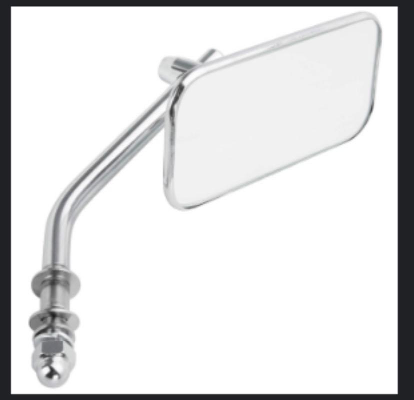 Cycle Standard Rectangular Motorcycle Mirror - Perch Mount