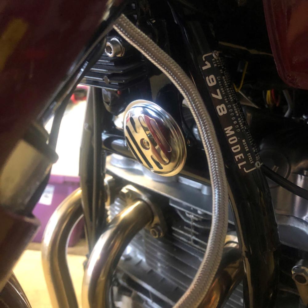 Universal Mini Horn 2.5 inch diameter - Chrome - Customer Photo From Jeff Gallo (jeffg655)