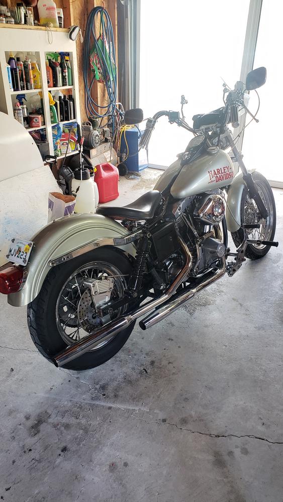 Laydown License Plate Mount - Black - Bolt-on Fitment for 1955 - 2018 Harley-Davidson - Customer Photo From Lee