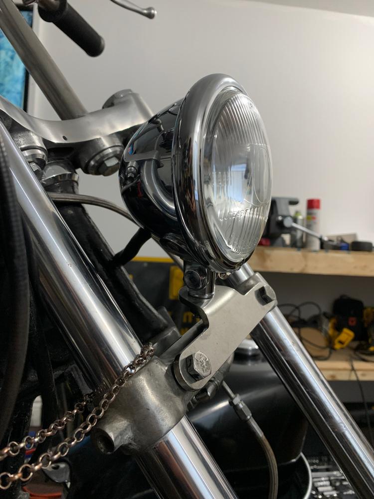 Lowbrow Customs Bottom Mount Headlight Bracket - Harley Narrow