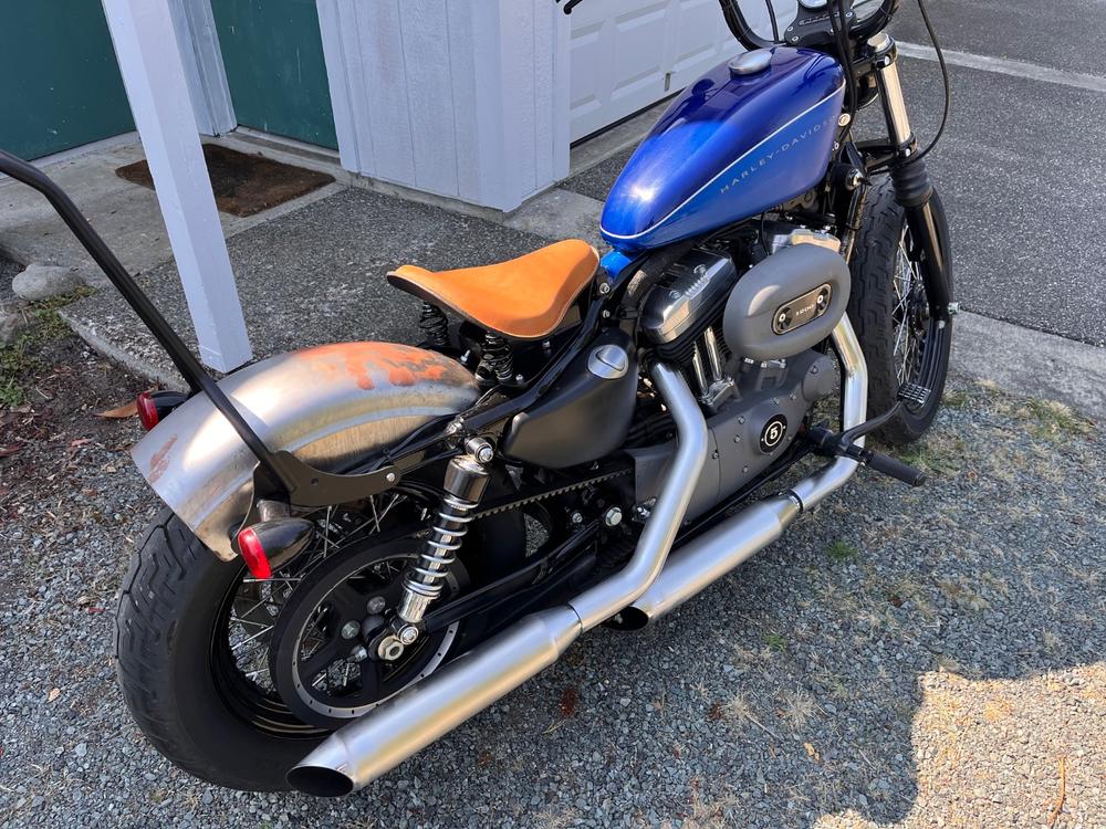 Bobbed Undrilled Rear Fender - 2004 & Up Harley Davidson Sportster XL Models - Customer Photo From Anonymous