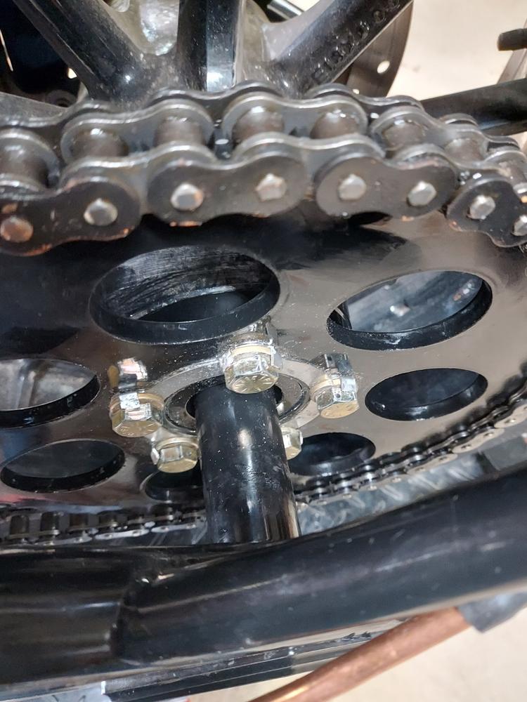 Locking Tab Washer for Harley-Davidson Rear Wheel Pulley / Sprocket - Tumbled Stainless - Customer Photo From Anonymous