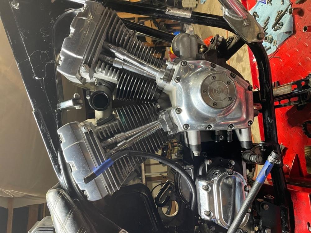 Harley-Davidson Twincam to FXR Frame Conversion Oil Pan Block Off Plate - Customer Photo From Mike Rendon