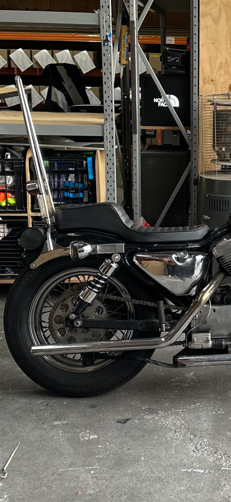 Camel Back Seat - Horizontal Pleated - 1982-2003 Harley Sportsters - Customer Photo From Anonymous