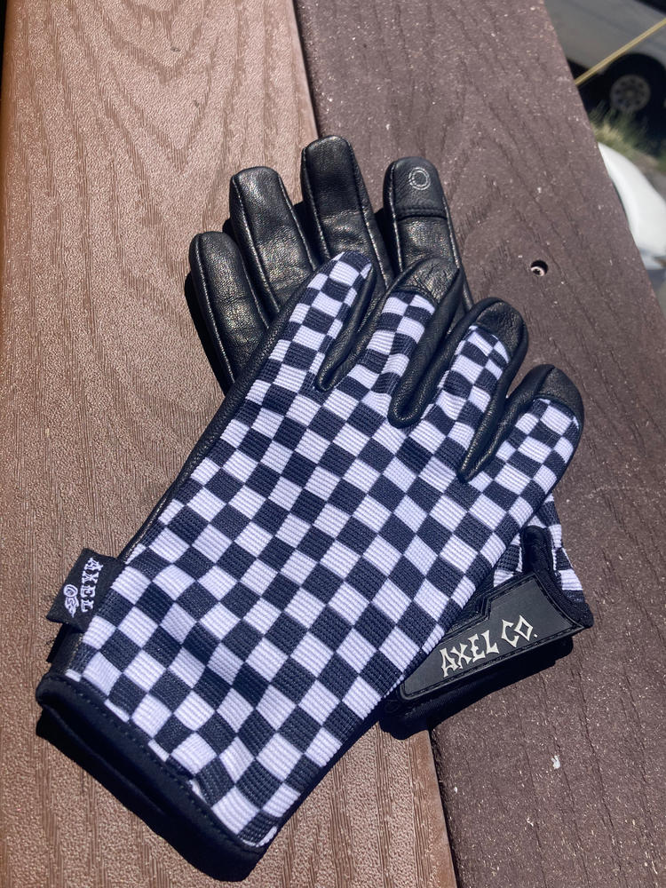 Axel Co. Black & White Checkers Mesh Top Gloves – Lowbrow Customs