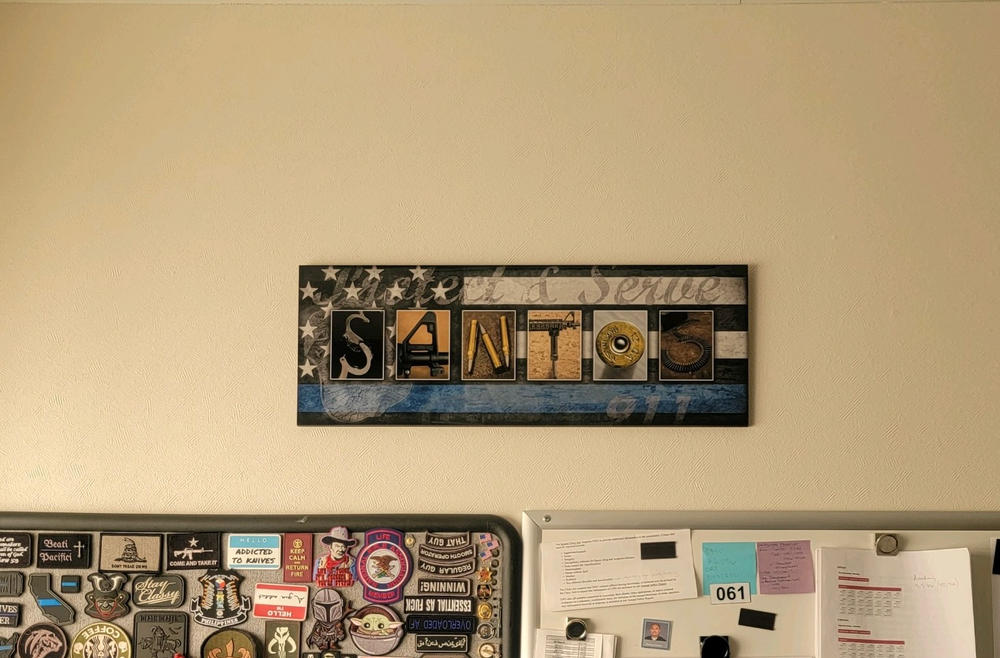 Law Enforcement Officer Letter Name Print - Customer Photo From Caron Santos
