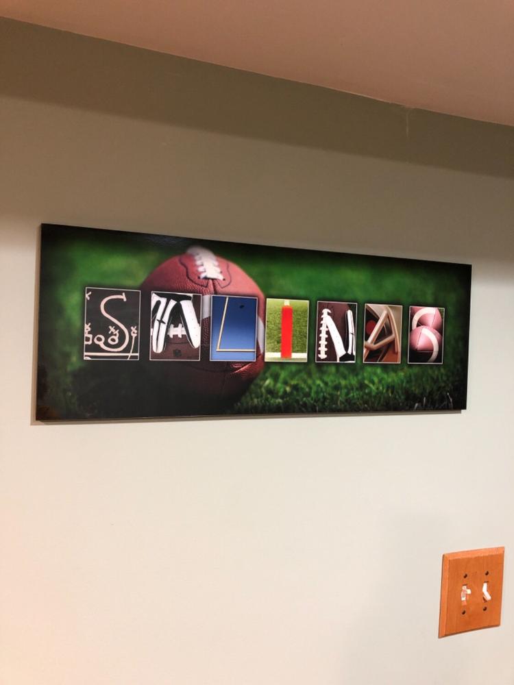 Football Letter Name Art Print - Customer Photo From Shauna