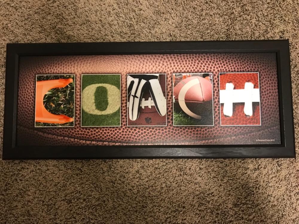 Football Letter Name Art Print - Customer Photo From Katie W.