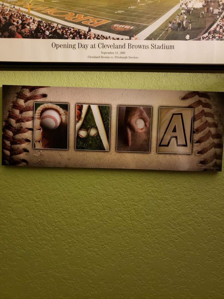 Baseball Name Art Print - Customer Photo From Casey M.