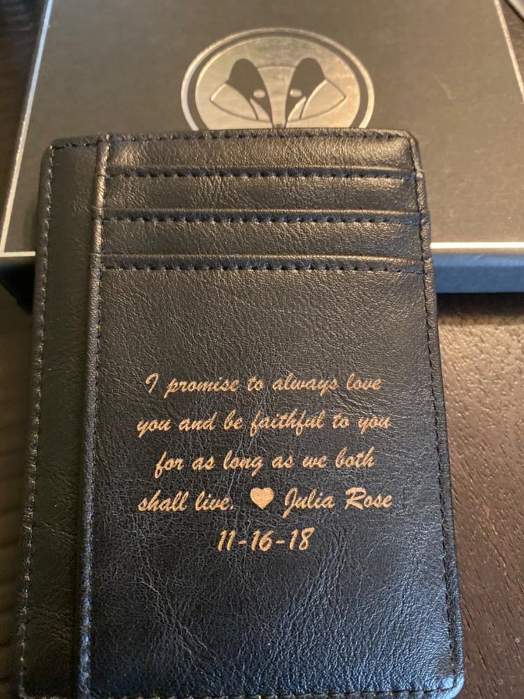 Front Pocket Wallet: Message - Customer Photo From Julia Anto