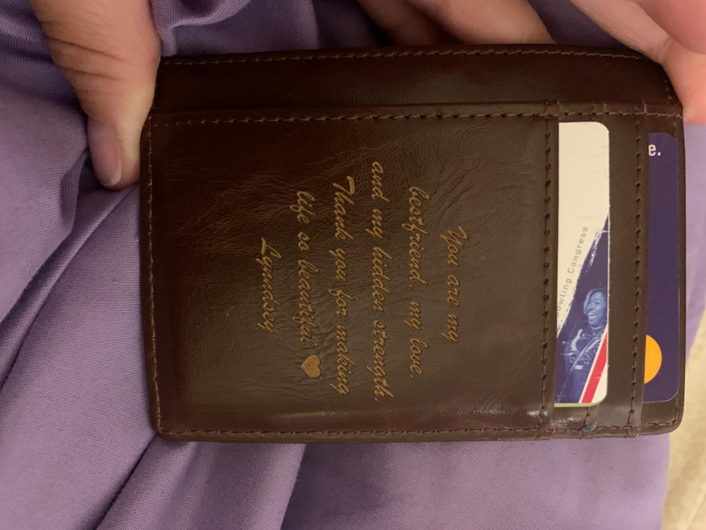 Front Pocket Wallet: Message - Customer Photo From Lynndsey Price