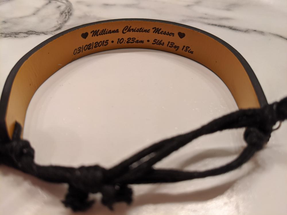 Personalized Leather Bracelet - Customer Photo From Kira M