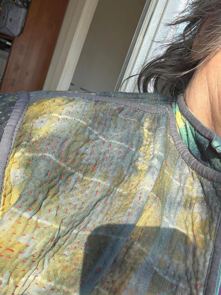 kantha vintage crop jacket yogam (holi) - Customer Photo From Catherine H