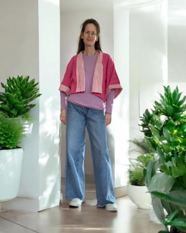 kala organic cotton reversible bolero pink and pink lines - Customer Photo From Astrid Zahn