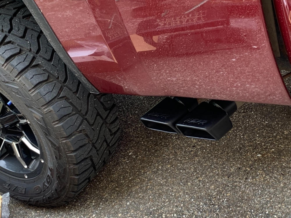 Tip, 4.75" x 3" , Rectangle, Angled Cut, 3" O.D. inlet, Pass. Side, 7" length, Black (One Tip) - Customer Photo From Shawn S.