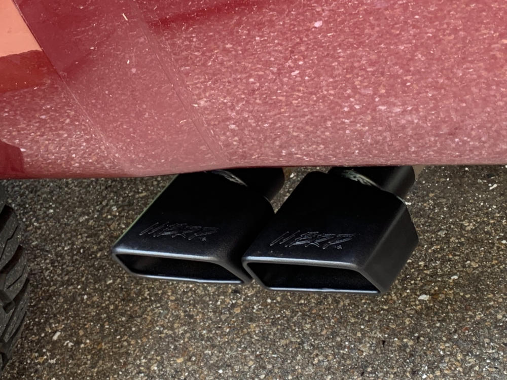 Tip, 4.75" x 3" , Rectangle, Angled Cut, 3" O.D. inlet, Pass. Side, 7" length, Black (One Tip) - Customer Photo From Shawn S.