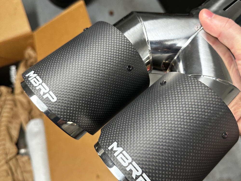 3" Dual Cat Back, 2015-2022 Dodge Challenger HEMI 5.7L/6.2L/6.4L, T304 Stainless Steel, w/ Quad Carbon Fiber Tips (street) - Customer Photo From Bryan Jordan