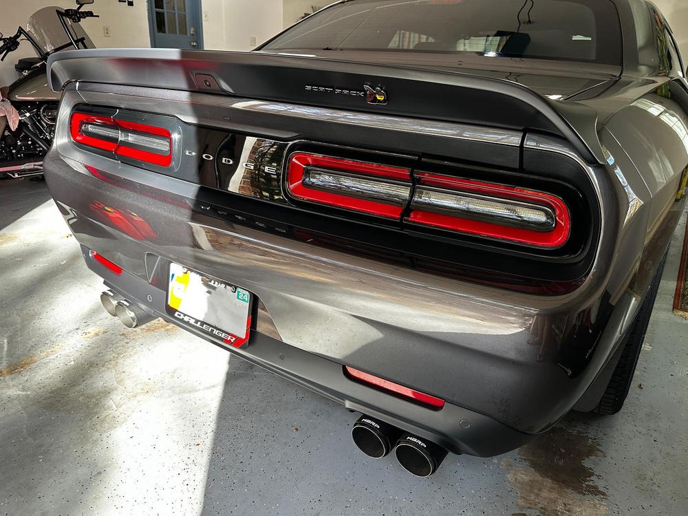 3" Dual Cat Back, 2015-2022 Dodge Challenger HEMI 5.7L/6.2L/6.4L, T304 Stainless Steel, w/ Quad Carbon Fiber Tips (street) - Customer Photo From Bryan Jordan