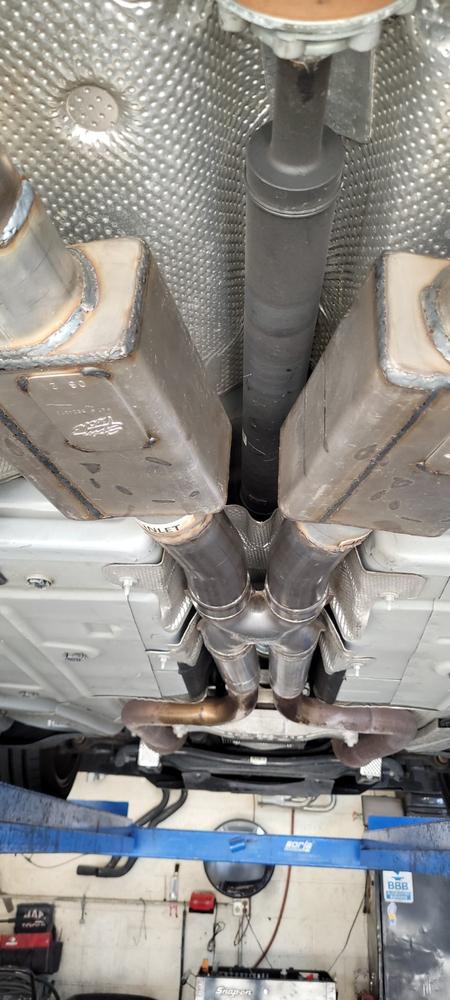 3" Dual Cat Back Quad Tips w/ Carbon Fiber Tips (Race ) T304 Stainless Steel Dodge Challenger 6.2L, 6.4L HEMI 2015-2021, 5.7L HEMI 2017-2021 - Customer Photo From Paul D.