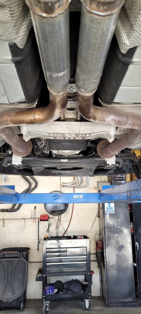 3" Dual Cat Back Quad Tips w/ Carbon Fiber Tips (Race ) T304 Stainless Steel Dodge Challenger 6.2L, 6.4L HEMI 2015-2021, 5.7L HEMI 2017-2021 - Customer Photo From Paul D.