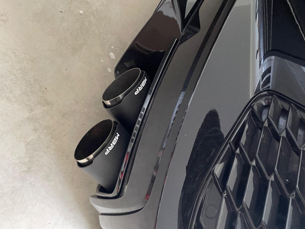3" Cat-Back, Quad Split Rear, Chevrolet Corvette C8 2020 - 2024, T304 Stainless Steel, w/ Carbon Fiber Tips - Customer Photo From Jim Pickel