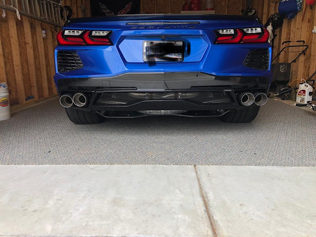 3" Cat-Back, Quad Split Rear, Chevrolet Corvette C8 2020 - 2022, T304 Stainless Steel, w/ Carbon Fiber Tips - Customer Photo From Dan Cavenaugh