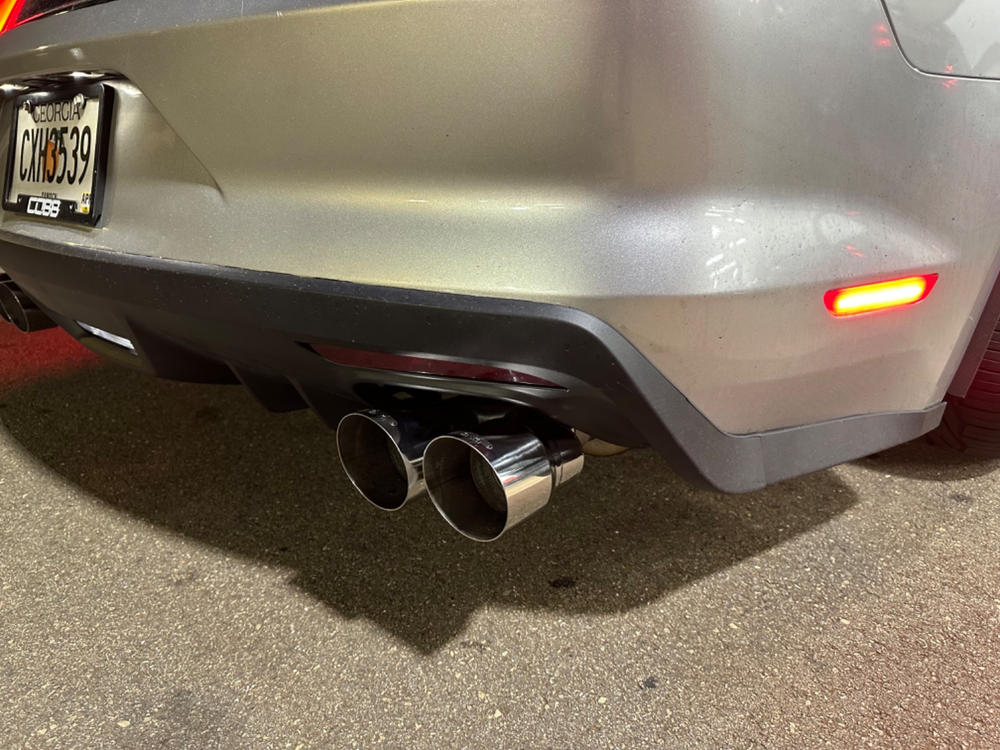 Tip, 3" ID; 4" OD Dual OUT; Staggered Left 9.87"/ Right 9.37" length; Passenger Side, Single Wall, T304 Stainless Steel - Customer Photo From Andy Bobchak