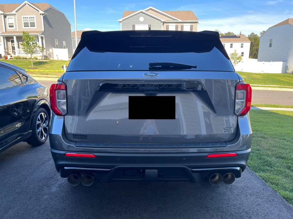 2.5" Axle-Back 2020-2022 Ford Explorer ST/Explorer Platinum, Lincoln Aviator, 3.0L EcoBoost, Dual Rear Aluminized Steel w/ Quad Tips - Customer Photo From Kaitlyn Strohmeier