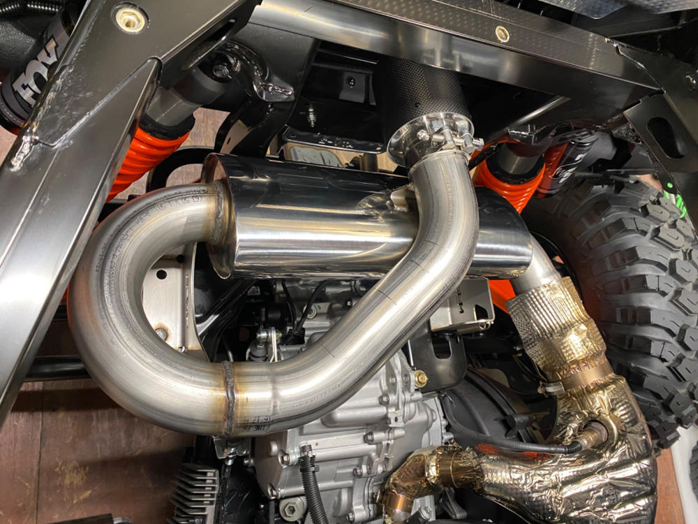 2.5" Single Slip-on Exhaust 2021-2023 CAN-AM Commander 1000R/ Maverick Sport 1000R, Center Exit, Performance Series, T304 SS - Customer Photo From Kerry Brobst