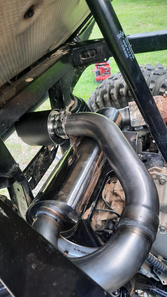 2.5" Single Slip-on Exhaust 2021-2022 CAN-AM Commander 1000R/ Maverick Sport 1000R, Center Exit, Performance Series, T304 SS - Customer Photo From Travis Newcomb