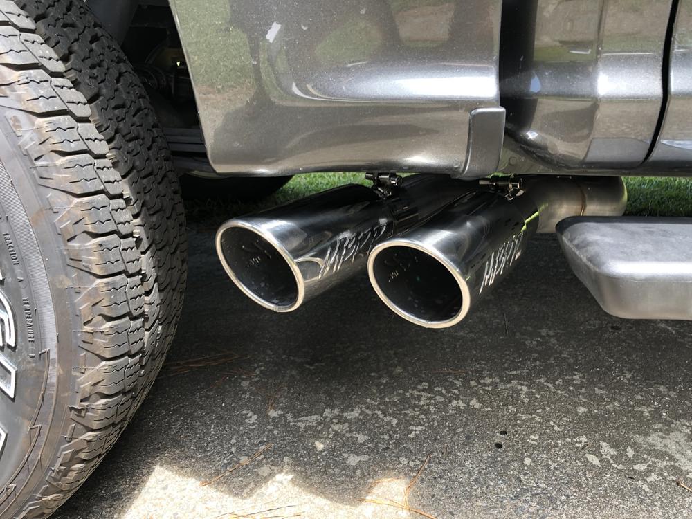 3" Cat Back, Single Side Dual Outlet in Front of Rear Wheel, AL, Race Version, Ford F-150 2015 - 2020 - Customer Photo From Thomas S.