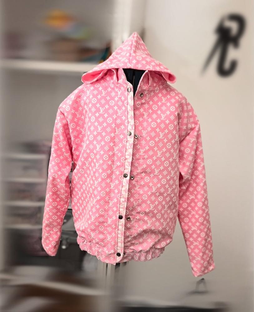L12 Jacquard Fabric White on Pink - Customer Photo From Michael Brice