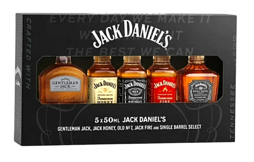 Jack Daniel's Whiskey Family of Brands 5 Pack Gift Set – Wooden Cork