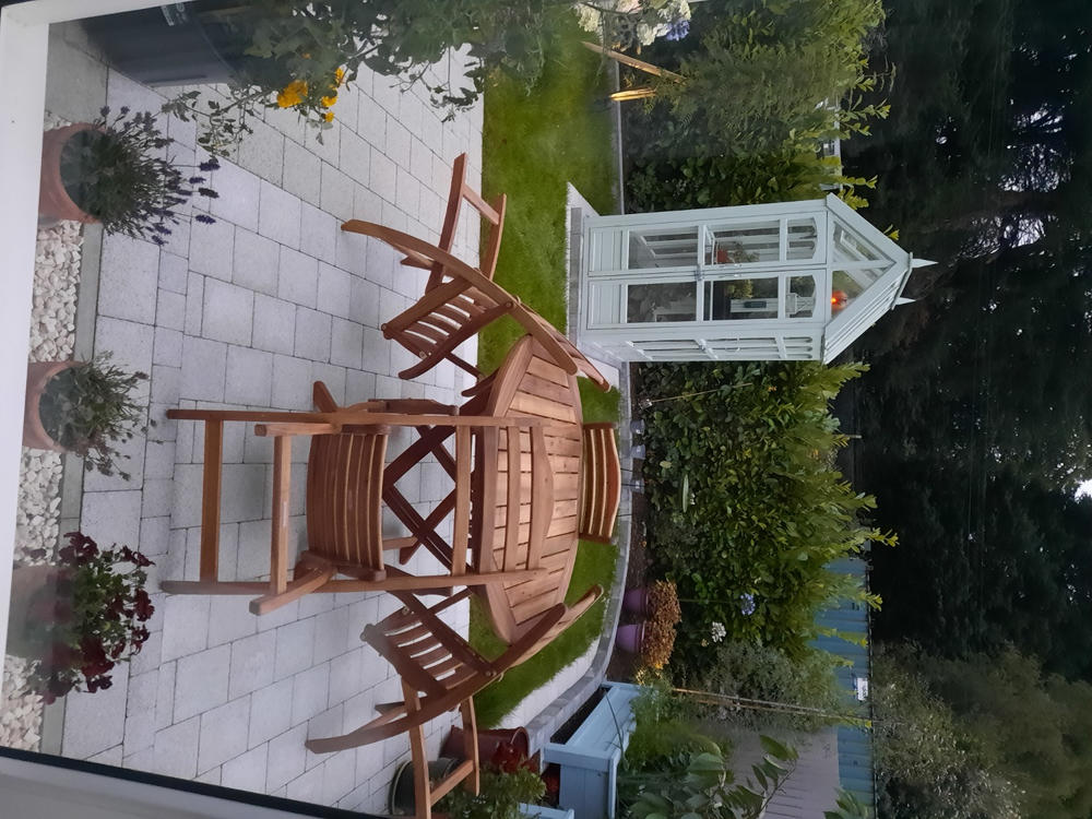 Alexander Rose Redcliffe Folding Dining Set for 4 - Customer Photo From Patrick Callan