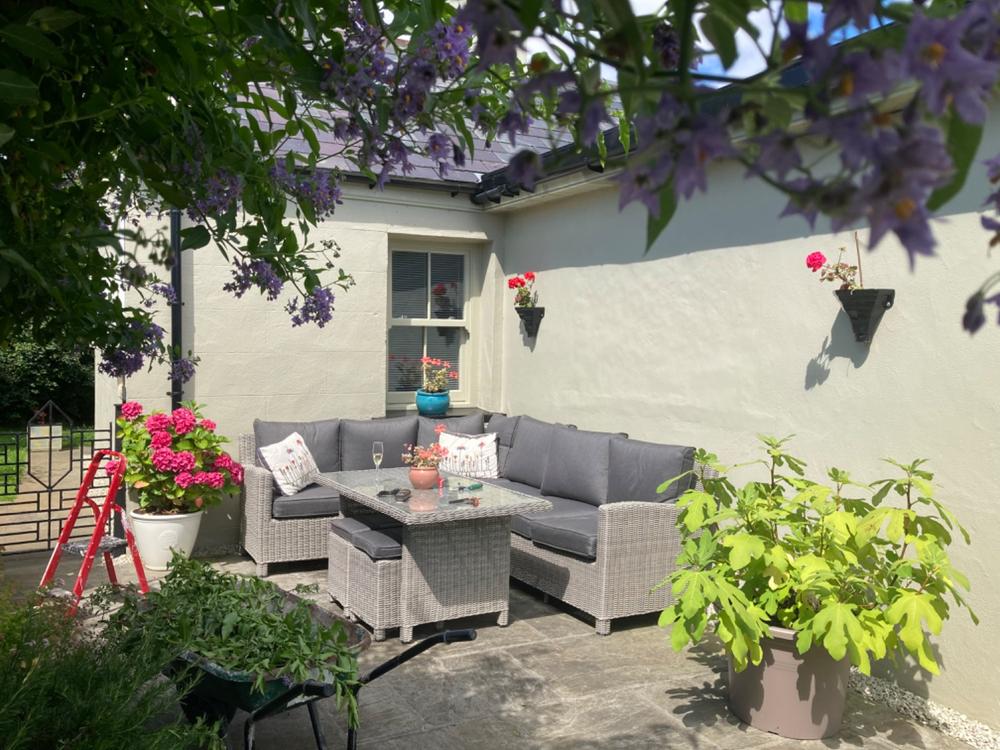 Kettler Palma Right Hand Garden Corner With Glass Table White Wash - Customer Photo From Christine Murray