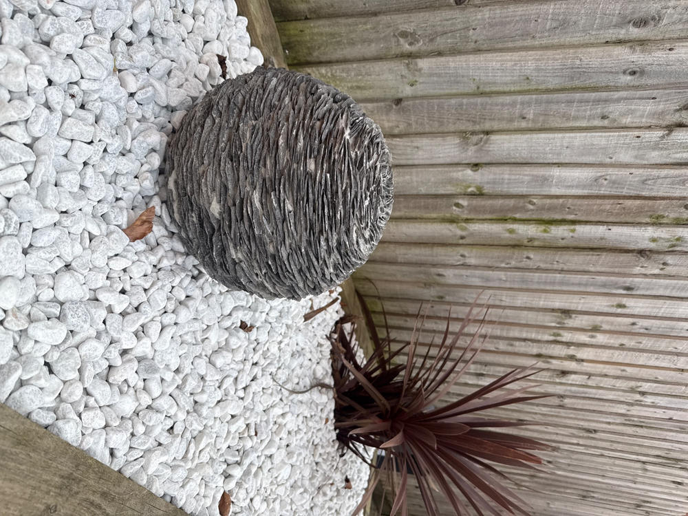 Slate Garden Sphere Sculptures - Customer Photo From Larissa Kay